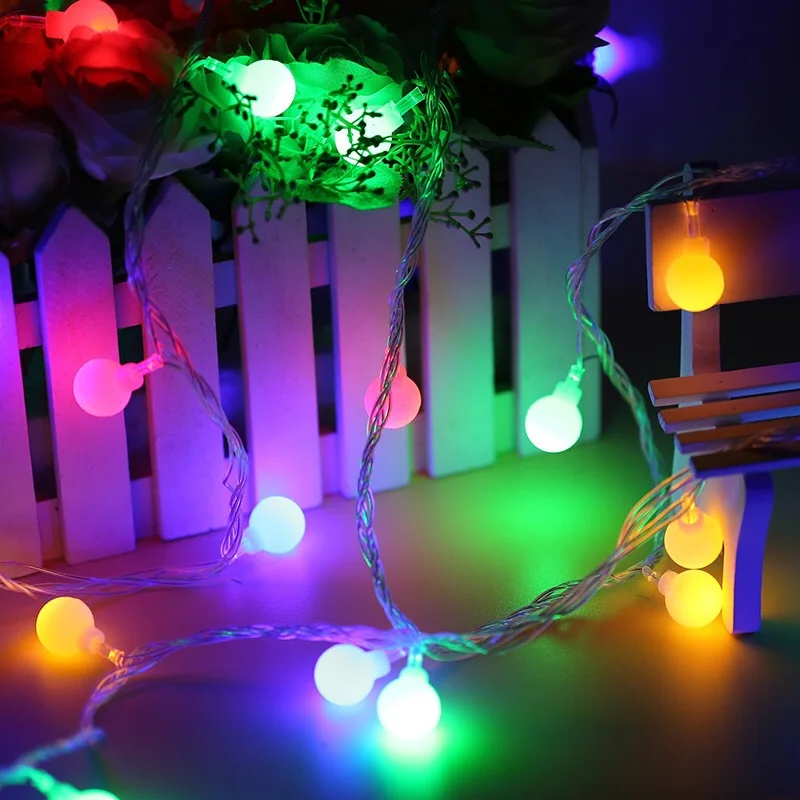 

Holiday LED Ball String Lights Hanging Ornaments Battery Operated Wedding Xmas Christmas Decor Pendant Fairy Lights