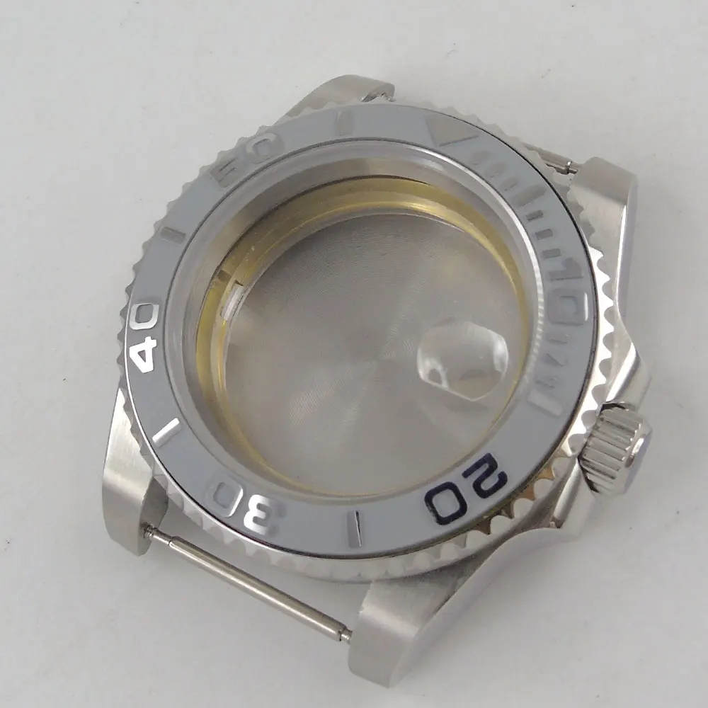 

40mm Accessories Parts Watch Case Insert Bezel Sapphire Crystal Glass/Solid Backcover Fit NH35 NH36 Stainless Steel High Quality