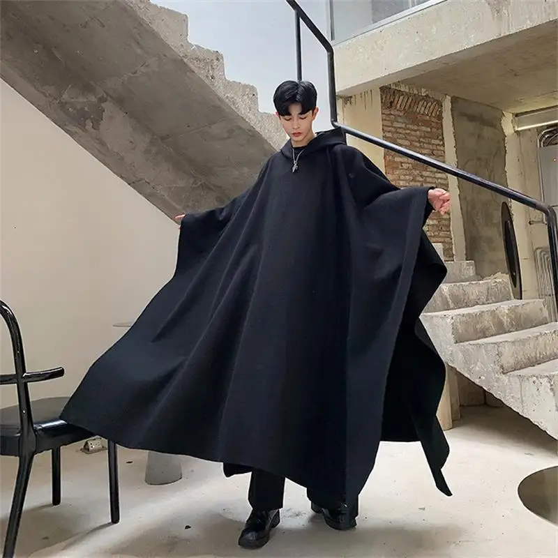 Ветровка мужская оверсайз средней длины стильное тонкое шерстяное пальто с