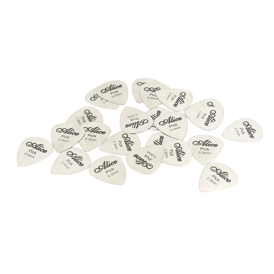 20 stücke alice edelstahl dreieck form metall gitarre picks 1 picks fall akustische elektrische gitarre 03mm free global shipping