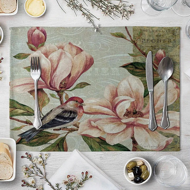 Винтажный коврик для стола с цветами хлопковые и льняные салфетки детей детские