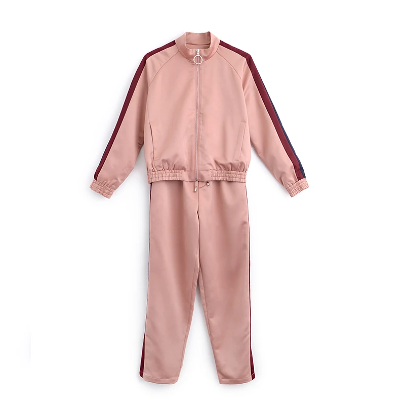 Крутая модная летняя одежда розовые повседневные спортивные костюмы полосатая