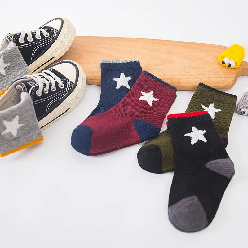

5 Pairs/lot 0 to 8 Years Kids Soft Socks Boy Girl Cartoon Comfort Cotton Newborn Toddler Socks Baby Clothes Accessories