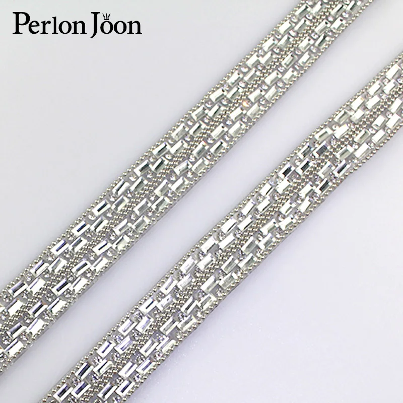 1 ярд белое стекло узор в виде кристаллов стразы отделка горячая фиксация лента