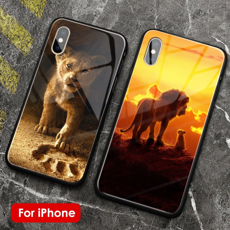 Лев Король животных абстрактный мягкий силиконовый стеклянный чехол для