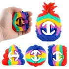 Радужная поп пузыри игрушечный кубик для простой улыбающегося ручной сожмите ананас ПУ рукоятка анти-стресс рельеф сенсорные тревоги для взрослых
