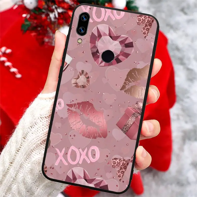 

Gold Rose Glitter Love pattern high quality Phone Case coque For Xiaomi Redmi note 7 8 9 t k30 max3 9 s 10 pro lite