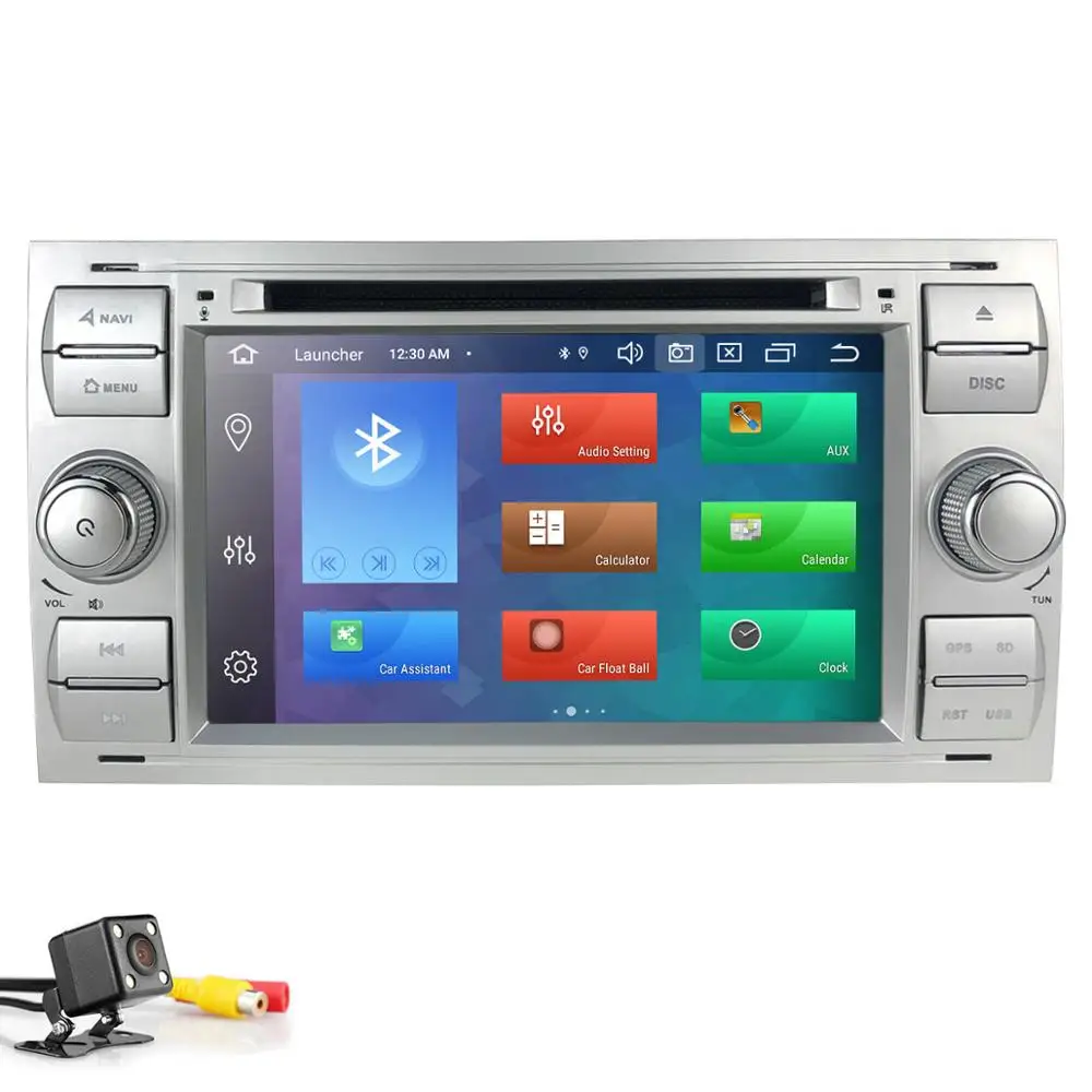 silver 64G OctaCore Android9.0 автомобильный аудио gps для FORD FOCUS C-MAX автомобильный dvd-плеер Автомобильный мультимедийный стерео головное устройство 1024*600 4G ram CD - Цвет: silver