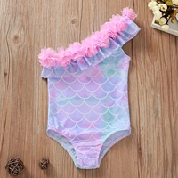 toddler kids bathing suit girls swimsuit pink fish scales petal beach siamese baby bathing suit maillot de bain enfant fille e2