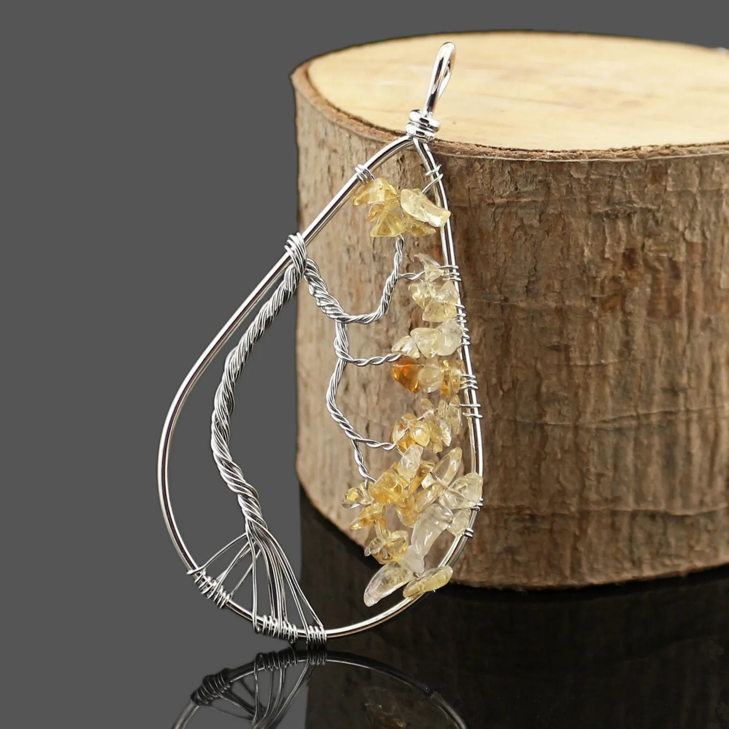 Натуральный камень Гравий кулон ручной работы полудрагоценный падение подвеска