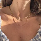 2021 Лидер продаж, модные ювелирные изделия, цепочка со змеиным плетением, многослойное ожерелье с подвеской, подарок для женщин и девушек, оптовая продажа X07