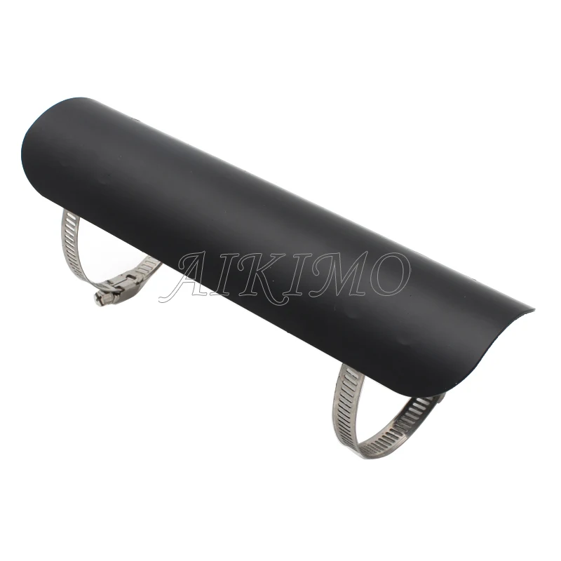 Черный/хромированный металлический глушитель выхлопной трубы мотоцикла