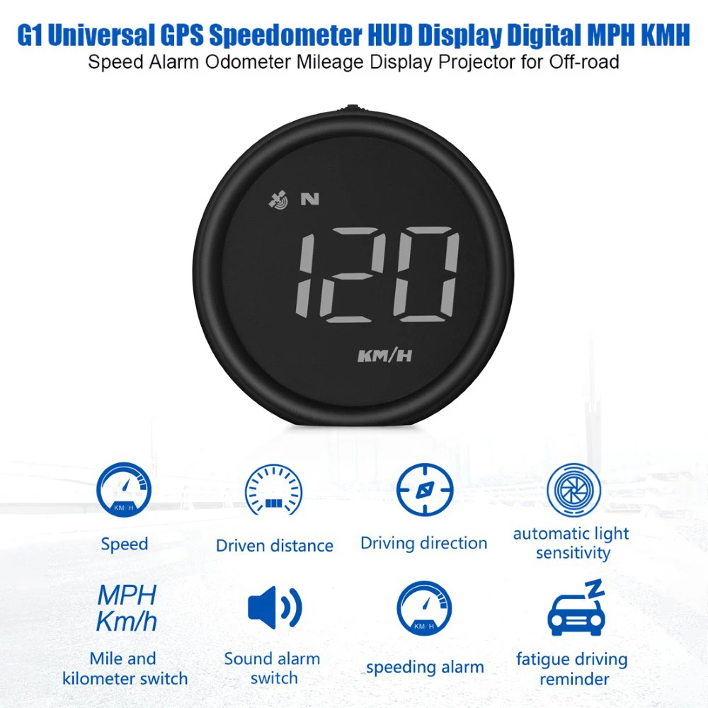 

Автомобильный проекционный дисплей G1, GPS, цифровой спидометр Beidou Предупреждение о превышении скорости, усталости, для вождения по бездорожь...