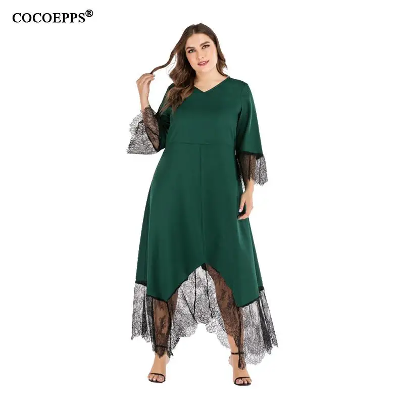 Новое Кружевное длинное платье большого размера элегантное весенне летнее