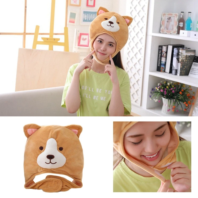 Милые корги собака плисовая шляпа с забавными животными мягкие игрушки головные