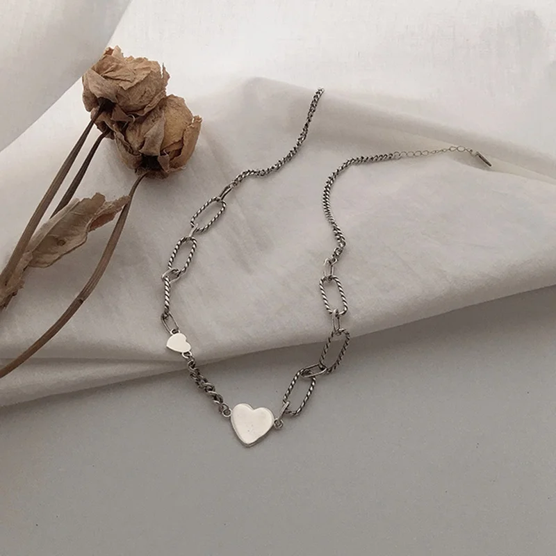 

Smooth Love Heart Smiling Face Thai Silver Color Bracelet Punk Jewelry For Women Chain Bracelet