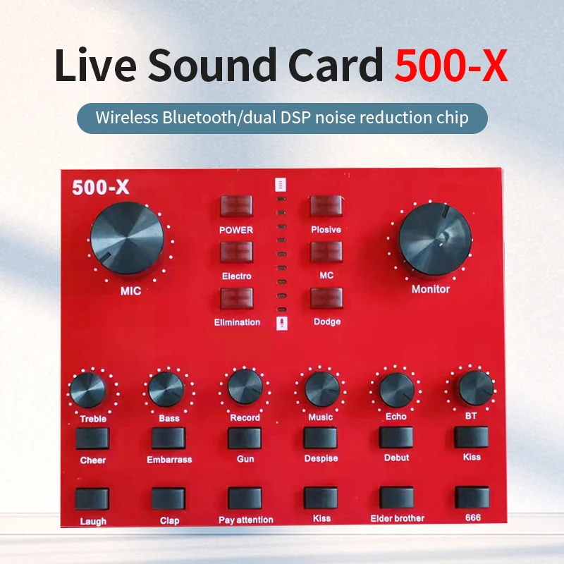 

500-X Sound Card Live Broadcast Equipment Complete Set English Version Mobile Phone Computer K Song
