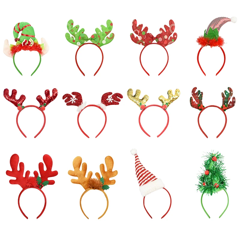 Рождественские украшения повязка для волос милые рога обруч детей на голову