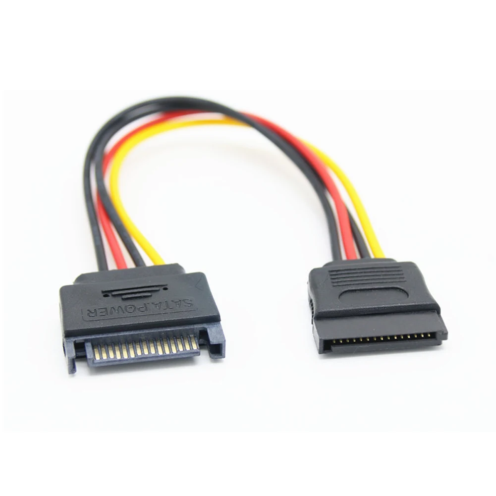 

3pcs Connector Male To Female 15 Pin SATA Cord 20cm Computer Converter Extension Cable Adapter Hard Drive Copper Wire Power