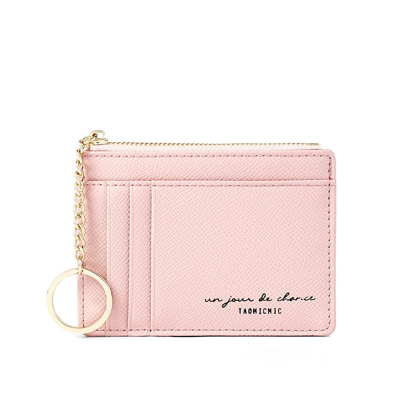 

New Women Wallets Zipper PU Leather Coin Purse Mini Key Chain Small Wallet Multi-card Bit Card Holder Card Holder Clutch Case