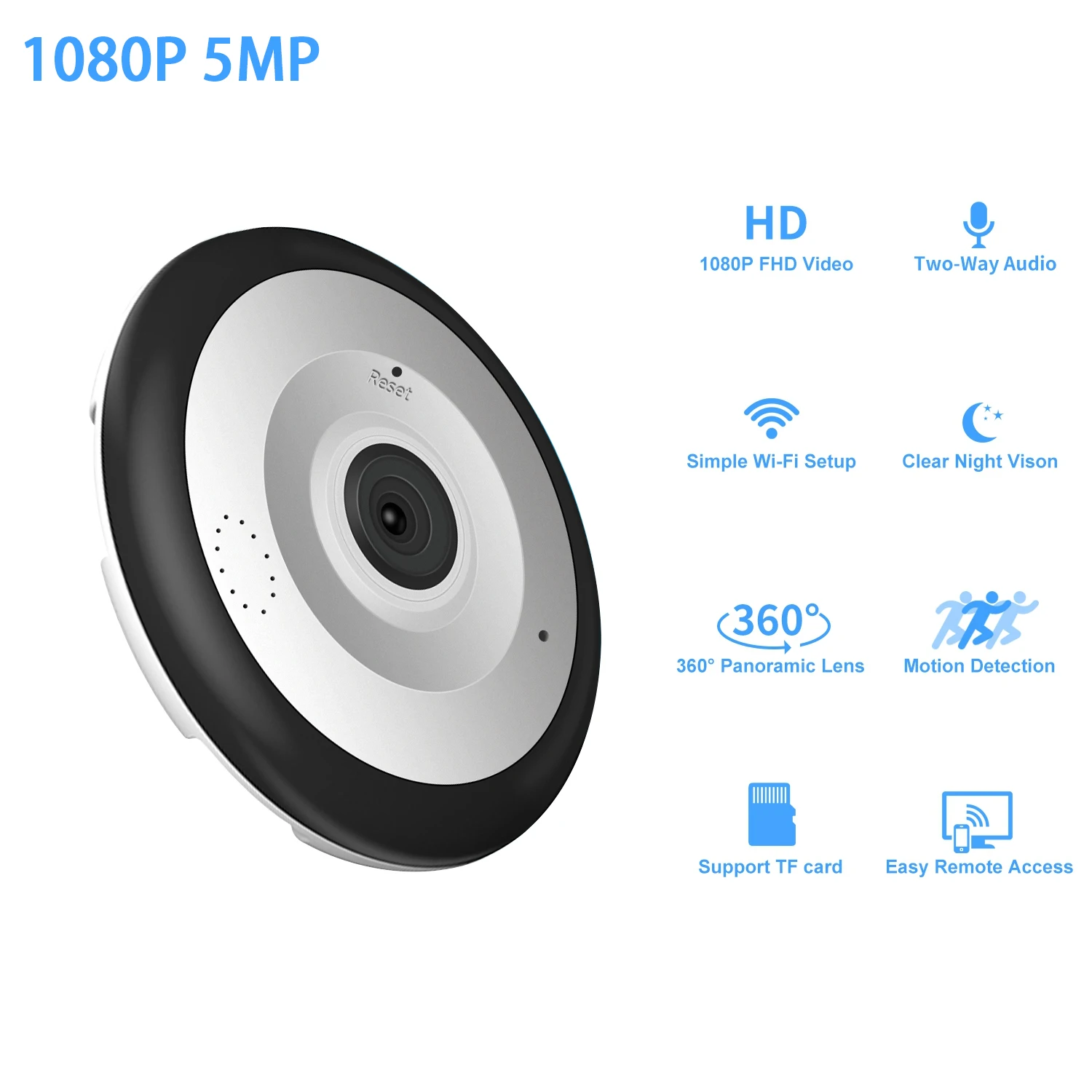 Камера V380 Pro панорамная 1080P 5 МП Wi-Fi 360 градусов | Безопасность и защита