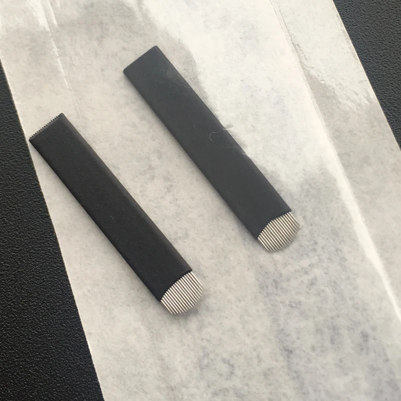 

1000pcs Laminas Tebori 12 pin 0.16/0.18mm Microblading Needles flex Ushape Eyebrow nano blade Tatoo Blade For Manual Tattoo Pen