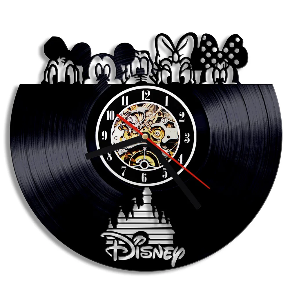 

2021 Disney Mickey Minnie Wall Clock Electronic Smart Luminous Timer Wake Up Children's Desktop Alarm Clock Bedroom Decoration