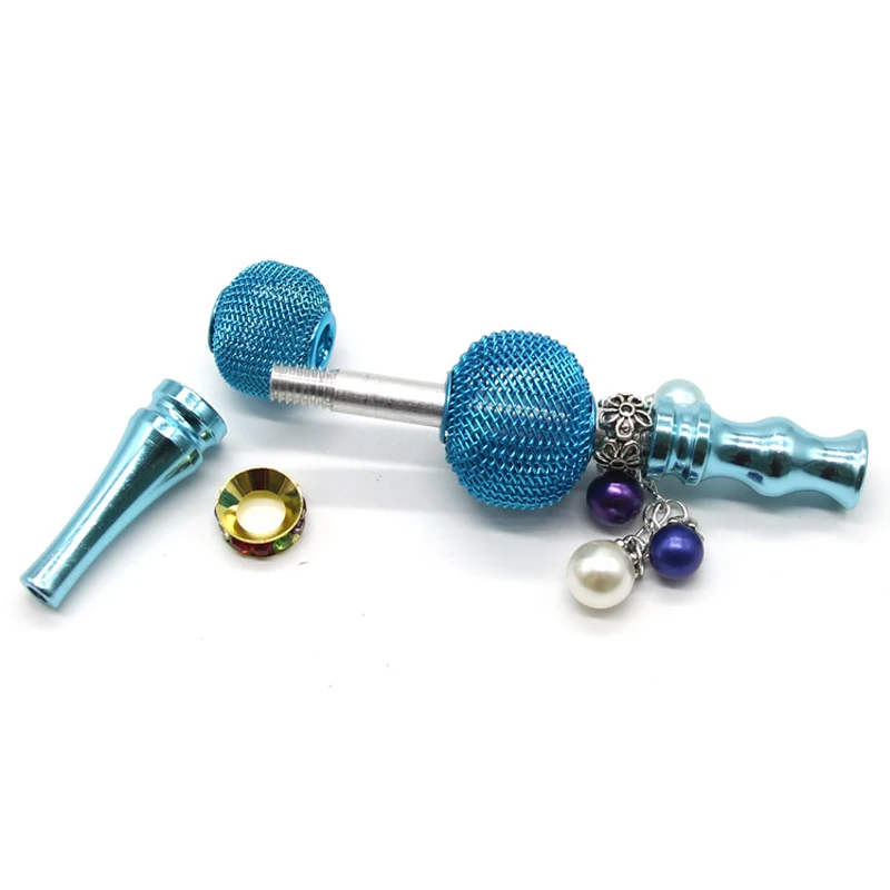 

Double Lantern Shape Metal hookah tips blunt holder with Pendant Beads hookah mouthpiece shisha tips Smoking Accessories