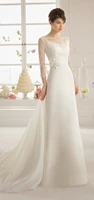 wonderful whiteivory lace wedding dresses high neck three quarter sleeve floor length chapel train vestido de noiva 2015 62012