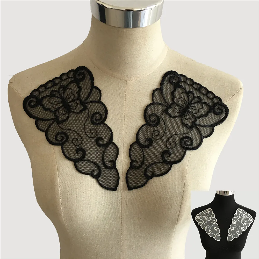Кружева и украшения рукава бабочки шнурки воротник вышивка шитье органзы сделай