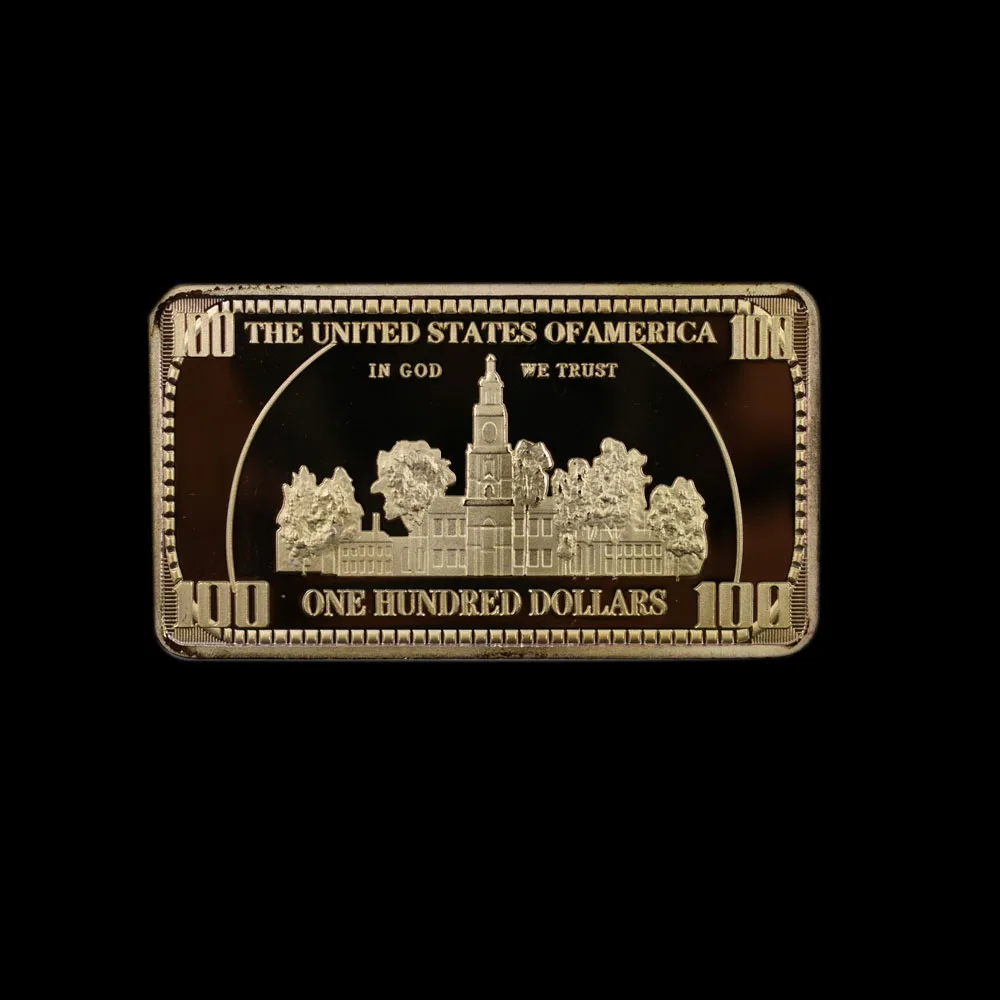 

5 Pieces Exquisite 100 Dollar Gold 24K Gold-plated Commemorative Coin Home Decoration Accessories Challenge Gold Coins