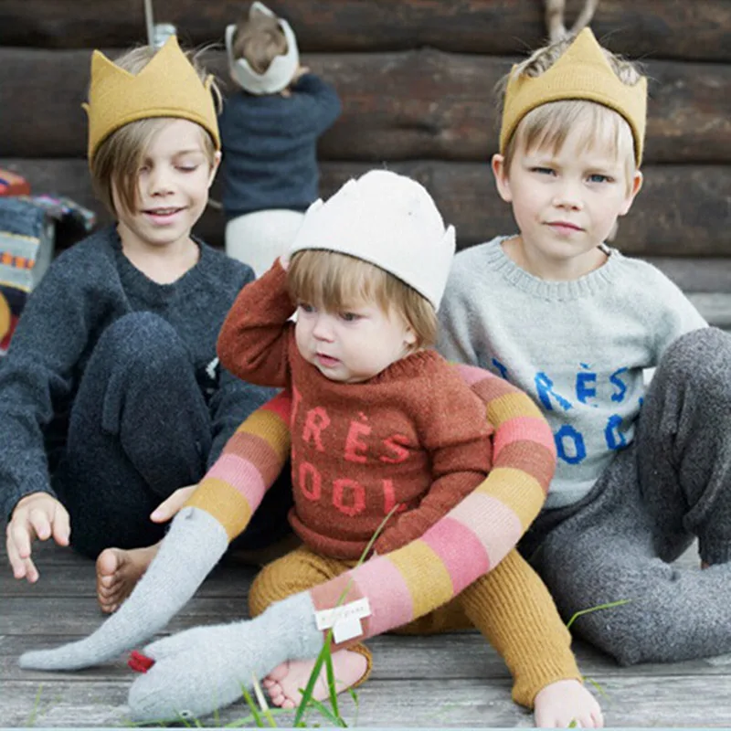 Детские шапки с короной для девочек вязаная шапка Пустой Топ малышей
