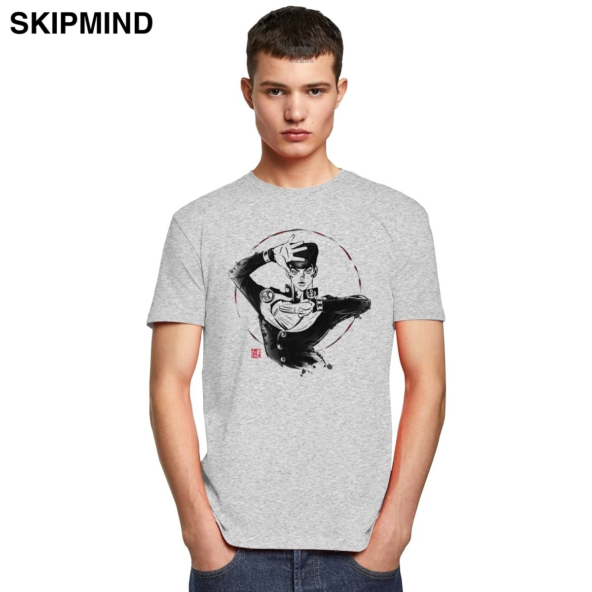Jojo Bizarre Adventure Tshirts Men Soft Cotton Manga T-shirt Short Sleeve Anime Josuke Higashikata Tee Top Fitted Clothing Merch | Мужская