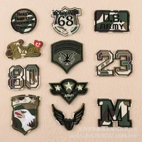 50pcslot embroidery patches letters clothing decoration accessories camouflage army eagle diy iron heat transfer applique