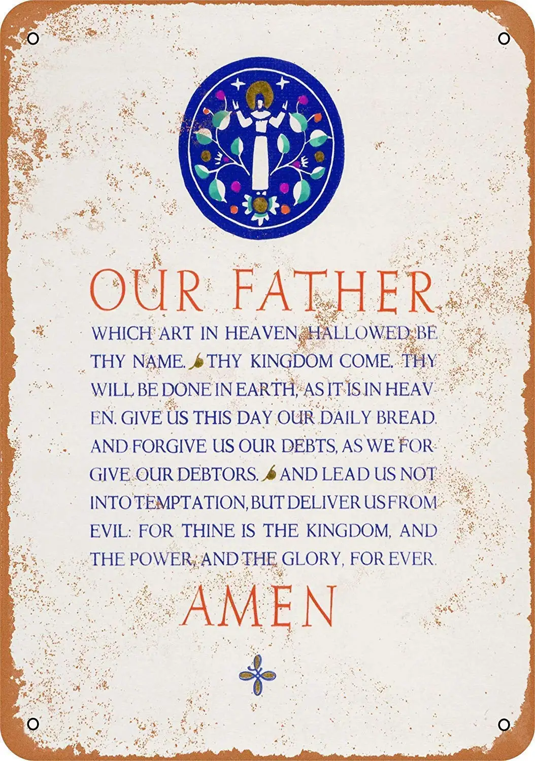 

The Lord's Prayer Tin Wall Signs Warning Sign Metal Plaque Poster Iron Painting Art Decoration for Bar Cafe Hotel Office Bedroom