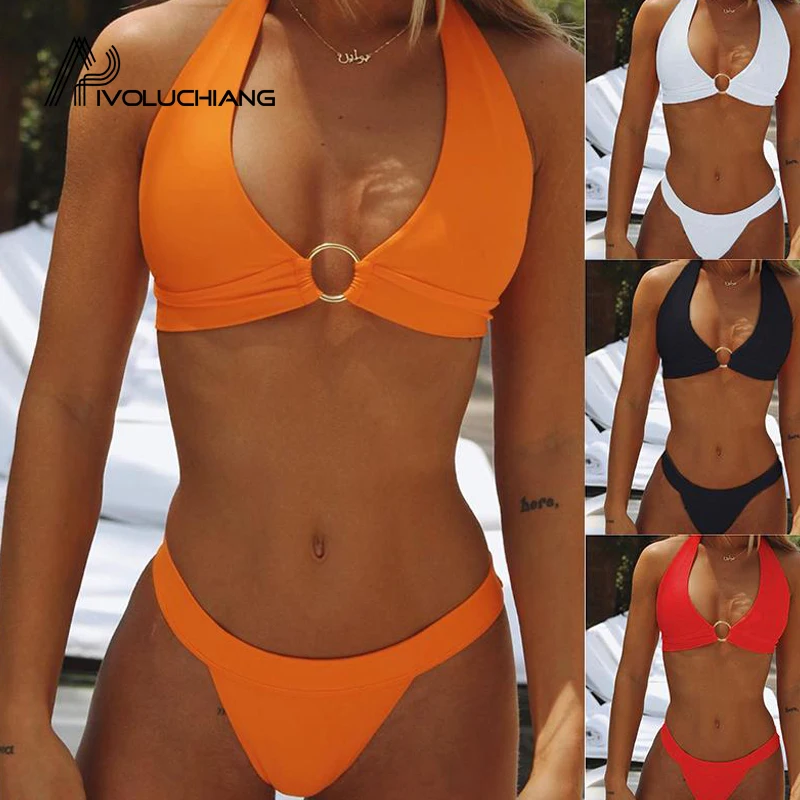 2020 купальники Женский комплект бикини с подкладкой и узлом женский купальный