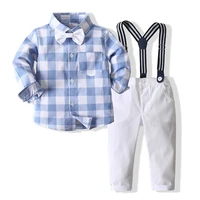 baby boy clothes fall gentleman birthday suits newborn party dress soft cotton shirt belt pants sets infant toddler clothing