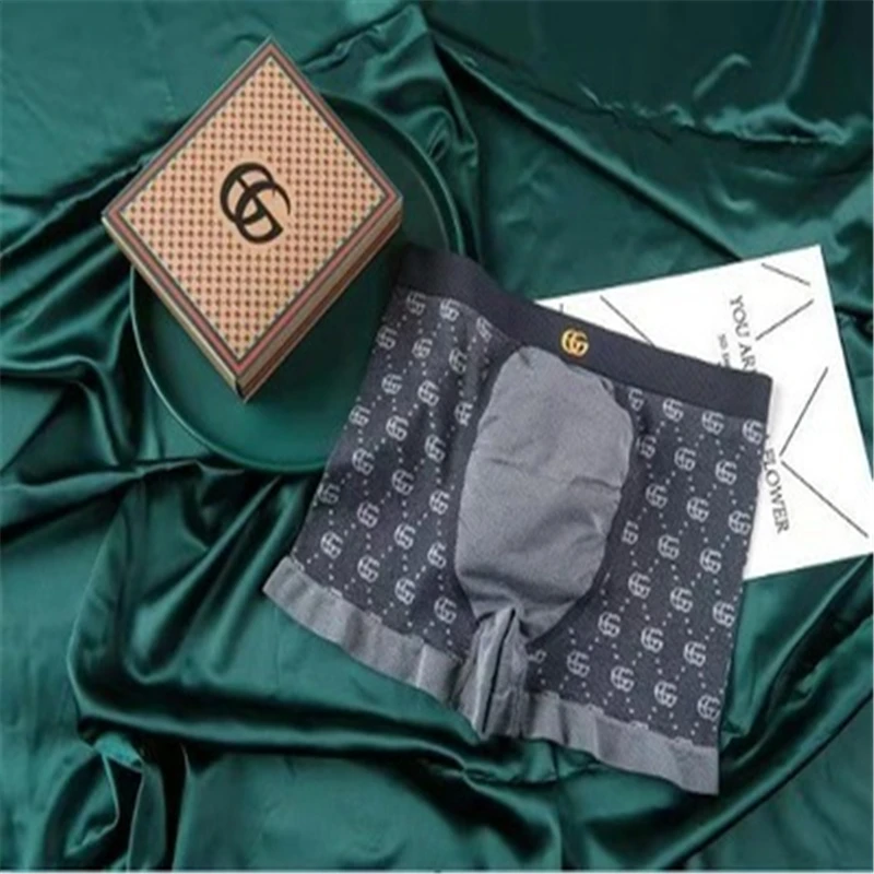 

GG mens underwear boxers male underpants Exquisite Box Packing 3 Pcs Gift to boyfriend husband Breathable High Elasticity