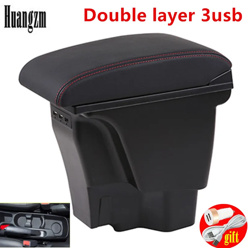 Подлокотник для KIA Rio 3 K2 Кожаный Автомобильный органайзер чашек 2015 2014 2013 2012 2011 2010