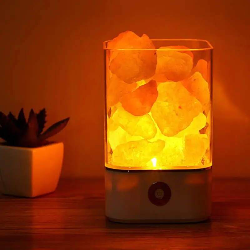 Хрустальный светильник USB лампа из натуральной гималайской соли светодиодная