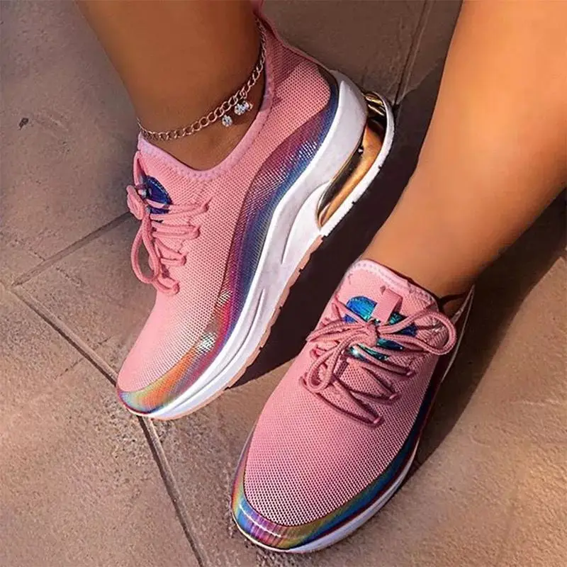 

hot Women Colorful Cool Sneaker Ladies Lace up Vulcanized Shoes Casual Female Flat Comfortable Walking shoes Woman Sneakers