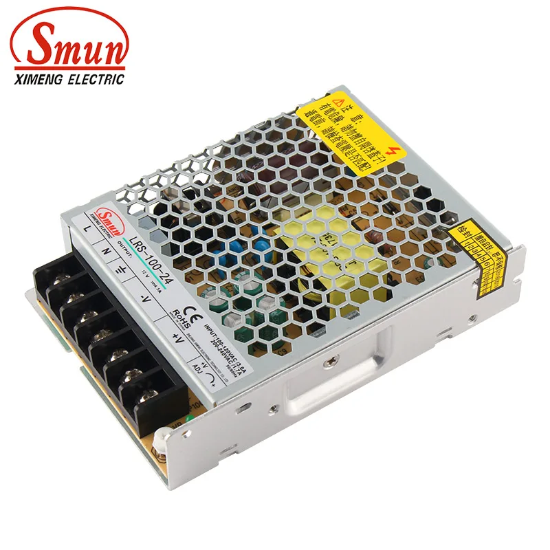 Smun LRS-100-24 100 Вт, 24 В постоянного тока, а, выходной промышленный AC-DC импульсный источник питания, тонкий SMPS
