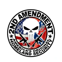 Lovely American Flag KK Skull 2nd Amendment Gun Car Sticker Waterproof Reflective Laser Fashion Decal Pvc 13CM X 13CM