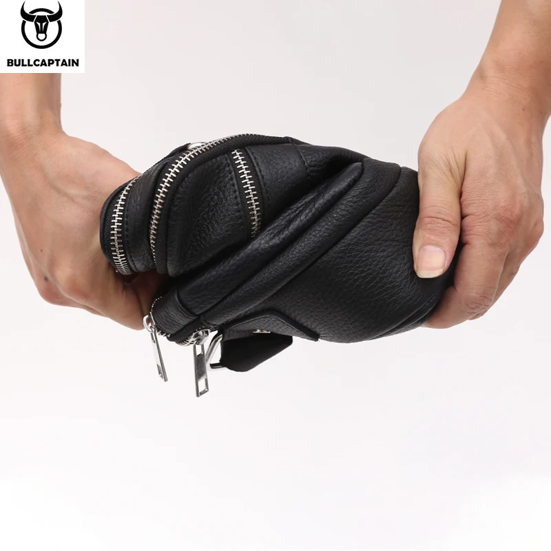 Мужская сумка BULLCAPTAIN кожаная через плечо на молнии известный бренд новая модная