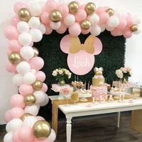 102pcs disney pink minnie party theme arch garland balloons kits for birthday wedding baby shower diy birthday globos kids gift