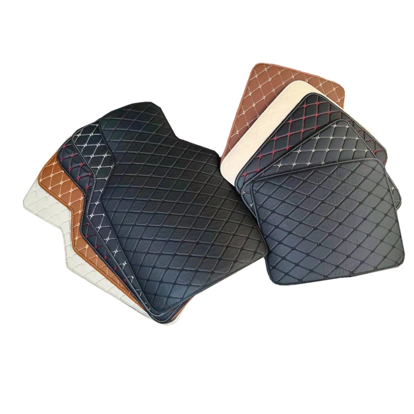 

4pcs Universal Leather Car Floor Mat Car-Styling Interior Accessories Mat Floor Carpet Floor Liner Waterproof Foot Pad Protector