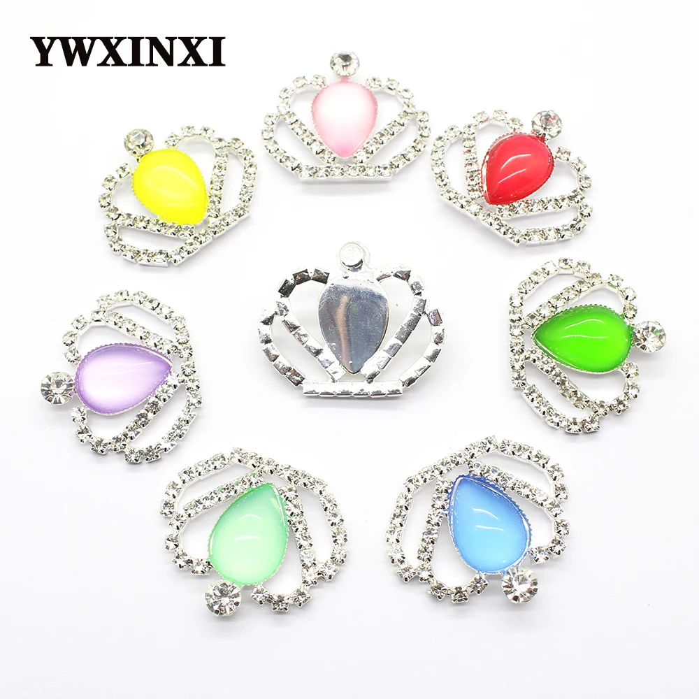 Изысканная Хрустальная корона смешанных цветов 35*30 мм Diy ювелирные изделия