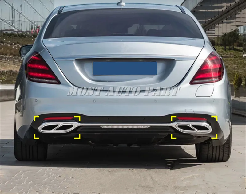Задний глушитель выхлопной трубы крышка отделка 2 шт. для Benz S Class W222 2018-2019
