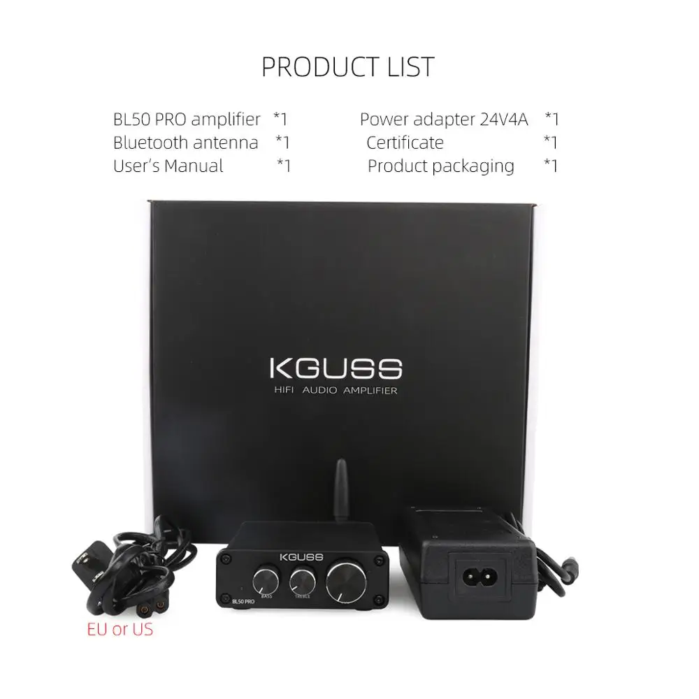 KGUSS BL50PRO TPA3116D2 QCC3003 Bluetooth 5 0 мини аудио цифровой Домашний кинотеатр усилитель 50 Вт +