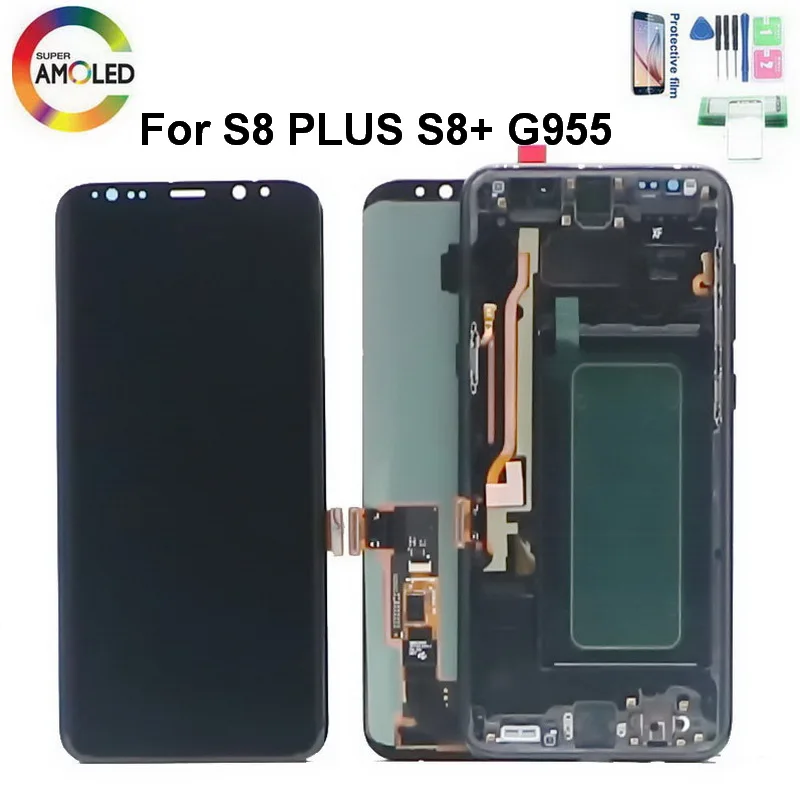 Оригинальный ЖК-экран AMOLED S8 + для Samsung Galaxy PLUS G955 G955F зеркальный ЖК-дисплей